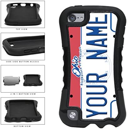BleuReign(TM) Personalized Custom Name Ohio State License Plate 2-Piece Dual Layer Phone Case Back Cover For Apple iPod Touch 5th Generation
