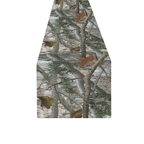 InterestPrint Cool Military Camouflage Camo Tree Table Runner Linen & Cotton Cloth Placemat Home Decor for Wedding Banquet Decoration 16 x 72 Inches
