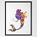 Dignovel Studios 8X10 Mermaid Ariel Disney Princess Inspired Watercolor Art Print Wall Art N015