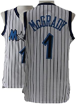 Kedelac Men's McGrady Retro Jerseys Tracy White Athletics Jersey Orlando Basketball #1 Jersey (M)