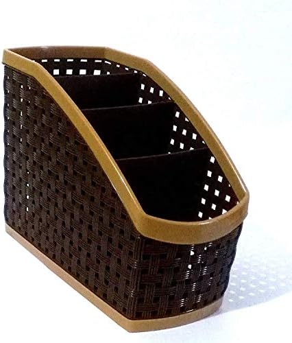 Vietnam Plastic 4 Section Multi-Purpose Storage Box Organizer for Desk Home Table Accessories Stand (Pack of - 1)