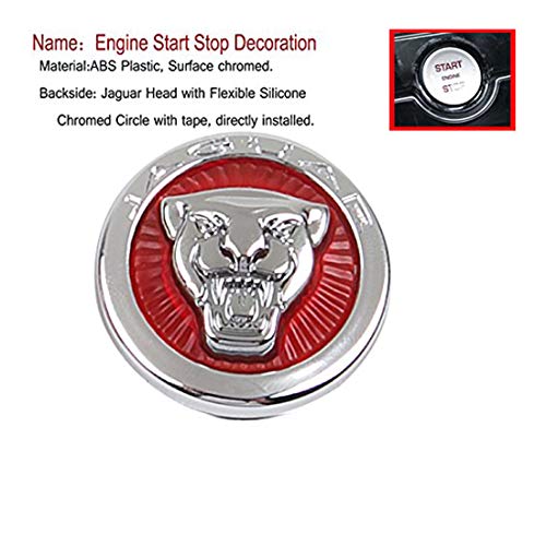 KMT Modified Car Engine Start Stop Decoration Trim Cover Emblem Sticker Protector Fit Jaguar XFL XJL F-PACE XE F-Type Chromed (Engine Start Stop Trim)