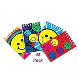 4 Dozen (48) SMILEY FACE Mini Spiral NOTEBOOKS SMILE Emoticon Emoji Party FAVORS Classroom TEACHER Rewards