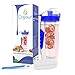 Dajour Fruit Infuser Water Bottle 32 Ounce NO BPA Sports Flavor Infusion Bottle - Plus Recipe Ebook and Cleaning Brush Included (2 Pack - Pink&Blue)