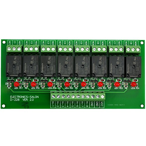 Electronics-Salon 8 Channel 10Amp SPDT Power Relay Module Board (Operating Voltage: DC 5V)