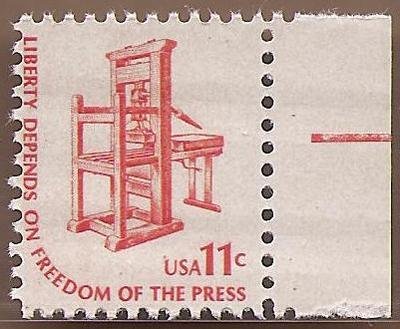 Postage Stamp U.S. Liberty Depends On Freedom Of The Press Sc. 1593 MNHVF