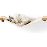 FUKUMARU Cat Wall Hammock, 34 x 13 inch Kitten Wall Furniture | Solid Rubberwood Shelves, Kitten Window Perch, Easy DIY Installation