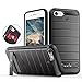 iPhone 7 Case, Ricele Impact Resistant Hybrid iPhone 7 Wallet Case Slim Fit Protective Shell Shockproof Rubber Bumper No-Slip Hard Cover Card Holder with Self Stand for iPhone 7 (Black)