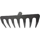 Kids Helper 7-Tine Steel Head Garden Rake Head Only (Grey)