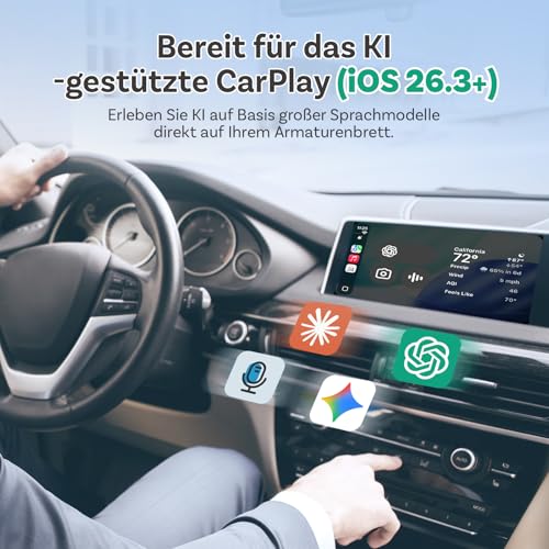 OTTOCAST Play2Video Ultra 2026 AI Box, Wireless CarPlay & Android Car Adapter with YouTube/Prime Video, WiFi 6, 4GB+32GB, Plug & Play, for Cars with Wired CarPlay from 2016