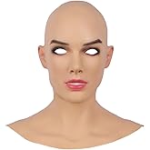 KOIKOIKOI Silicone Female Head Mask Realistic Face with Makeup Beauty Masks Crossdresser Cosplay Transgender