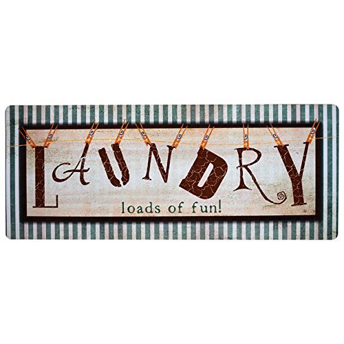 USTIDE Vintage Laundry Room Runner Rug, Anti Fatigue Laundry Rug, Striped Floor Runners Non
