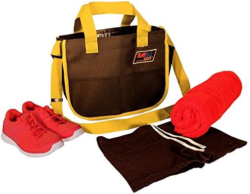 TuffDuck Sport - Fitness Shoulder Bag. Black Fabric with Competition Yellow trim (7-62MY).