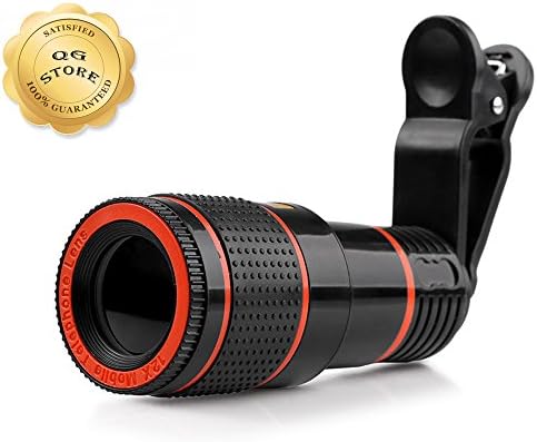 12X Zoom cellphone camera lens manual focus clip-on telephoto lens monocular for iPhone 7, 7 plus, 6S, 6, SE, Samsung Galaxy S7, S6, HTC, LG, Sony (no dark corner)