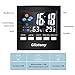 Thermometer Monitor, Glisteny LCD Screen Indoor Humidity Monitor Electronic Digital Display Temperature Gauge Humidity Meter with Alarm Clock, Calendar, Voice Control Backlight