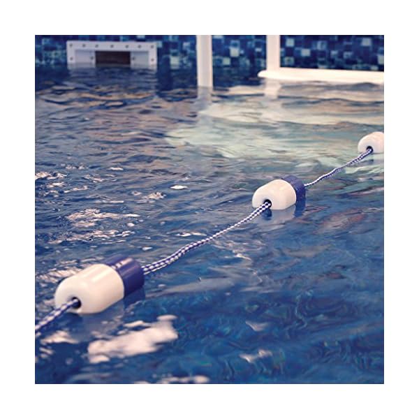 MonkeyJack-57m-Swimming-Pool-Float-Line-Safety-Divider-Security-Device-with-2-Hooks-Blue-and-White