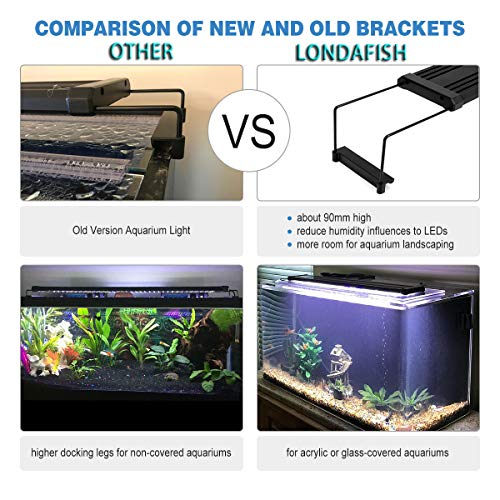 LONDAFISH Aquarium Fish Tank LED Lights RGB Aquarium Hood Lighting Led Fish Tank Light Waterproof LEDs Lights 16 Colors (18W)