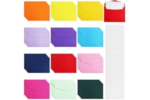 YIKTUNQ 48 Pack Small Blank Card Envelopes in 12 Color, Mini Envelopes for Wedding, Party, Invitations, Greeting Cards, Busin