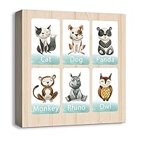 Canvas Wall Art Cartoon Picture Canvas Prints Home Artwork Decoration for Kids Bedroom Bathroom - 12x12 inches