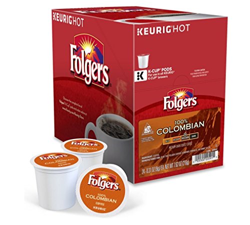 Folgers 100% Colombian Medium Roast K-Cup Coffee Pods – 100 Count