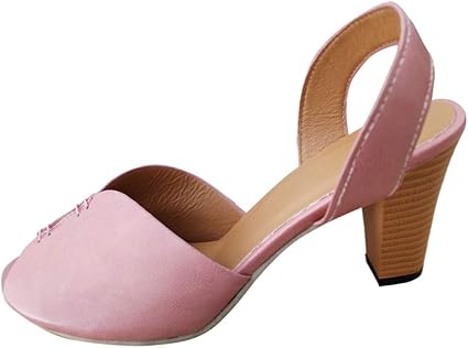 ladies pink heeled sandals