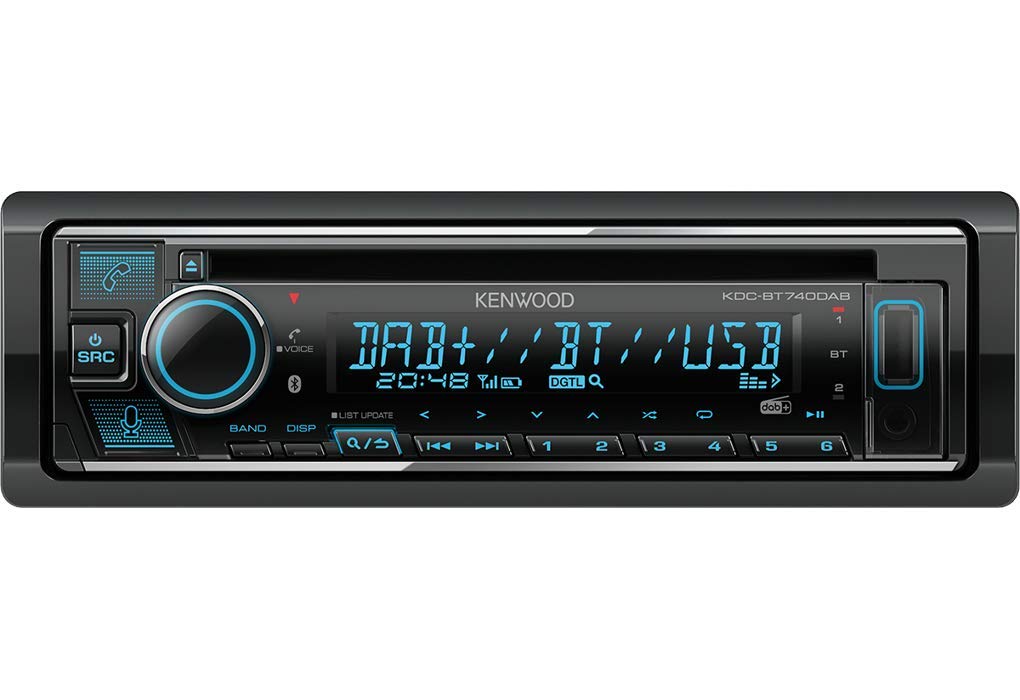 Kenwood KDC-BT740DAB CD Receiver, With Built-in Bluetooth, DAB+ Digital Radio, USB Input, Amazon Alexa