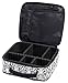 Cosmetic Travel Bag - Make Up Bags for Women - Makeup Travel Organizer - Big Makeup Bag - Large Makeup Case with Adjustable Dividers by Ramaka Solutions (10”L x 3.5”W x 9”H) Black and White