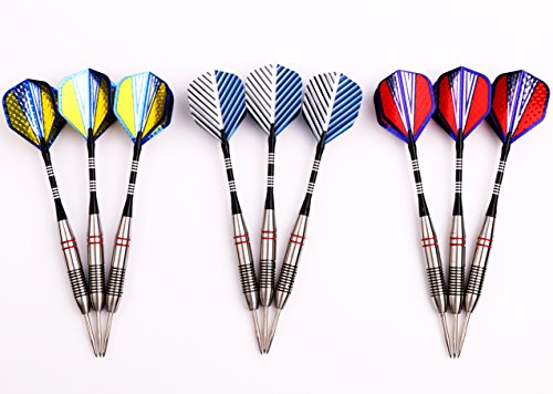 MAXMAU 3 Sets of Steel Tip Darts with Aluminium Shafts 23 Grams Dart Set - Thumbnail 4