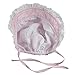 FUNOC Adjustabe Toddlers Baby Girls Flower Stripe Sun Hat Cap Summer Cotton Bonnet(LightBlue)