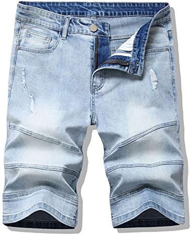 Men Denim Shorts 2022 Style Thin Section Elastic Force Slim Fit