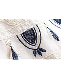 Yujia Casual algodón bordado de la mujer sin mangas Mini Vestido