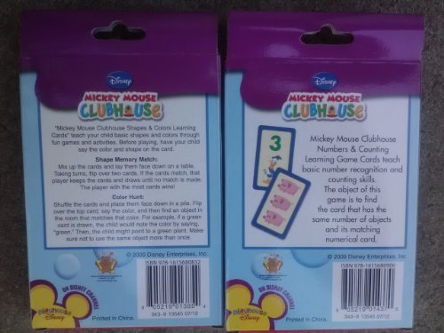 Flash Cards: Disney Mickey Mouse Clubhouse Learning Game Cards ~ Colors & Shapes ~ Numbers & Counting ~ 36 Cards Each ~ Set of 2