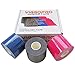 Kinesiology Tape 3-Pack: Black, Blue, Pink, for Muscle, Sports, Athletic, and Medical Applications