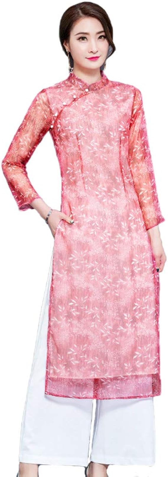 Amazon Co Jp Mondo モンド アオザイ ワンピース モダン チャイナ 衣装 大きいサイズ M L Xl Xxlサイズ レッド グレー 黒 赤 ワンピース チャイナドレス カジュアル チャイナドレス セクシーチャイナ服 ハロウィン 演奏会 発表会 結婚式 コスプレ ドレス 長袖