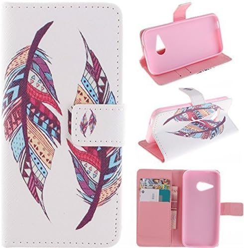 M8 mini Case HTC One Remix wallet Flip Case, HTC One M8 Mini Kickstand Case,Tribe-Tiger Stylish Dandelion Witness Love Series Wallet PU Leather Flip Cover Case,[Stand Built-In Card Slots Feature] Flip Folio Case Cover for for HTC One Remix(Colored Feathers)