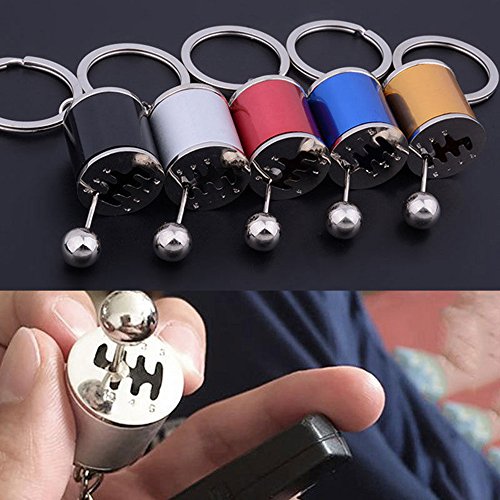 MeiBoAll 1 Pcs Car Key Chain Creative Auto Part Six-speed Manual Gearbox Model Automobile Key Ring for Most Car Red