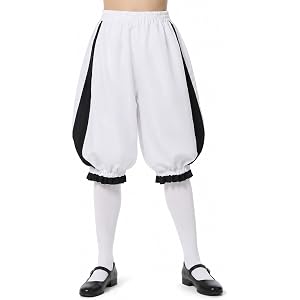 Medieval Striped Bloomers Pantaloons Pumpkin Shorts Ruffled Lantern Pants for Halloween Cosplay Costume