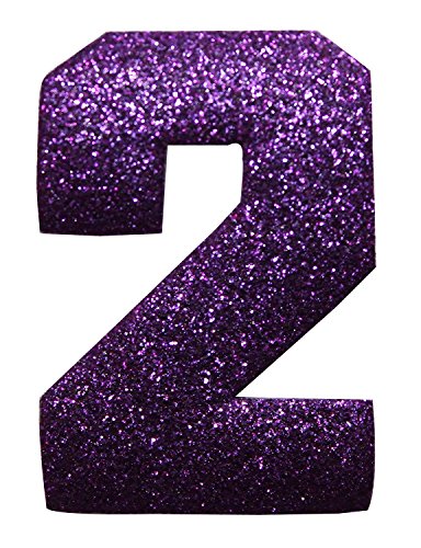 ID 8632 Shiny Number 2 Two Patch Glitter Metallic Symbol Iron On Applique