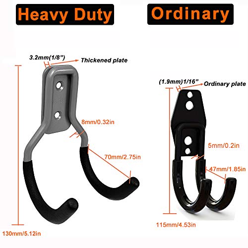FRMSAET Heavy Duty Wall Mounted Utility Hooks and Hangers Set for Garage Storage and Organization Sturdy Tools Organizer Systems - Package Includes Screws with Anchors(Type-2 Hooks) - Thumbnail 5