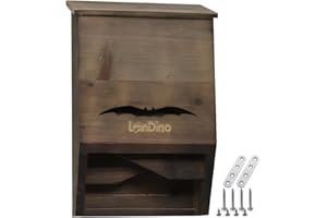 Bat Houses for Outdoors, Triple Chamber Large Bat Box Kit, LanDino Handcrafted from Cedar Wood, Easy for Bats to Land and Roost, Weather Resistant Ready to Install (Gray Mansion)
