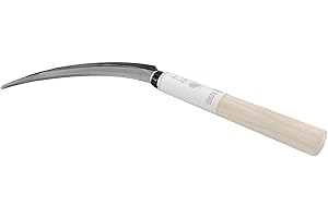 Wazakura Japanese Saw-Tooth Sickle, High Carbon Steel with Serrated Blade for Harvesting Crops, Cutting Grass, and Landscapin