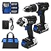 Hammer Drill and Impact Driver Combo Kit, PROSTORMER 20V Max Cordless Drill Driver/Impact Driver with 2Pcs 2.0Ah Lithium-Ion Batteries, Charger Kit, 29pcs Accessories and Tool Bag