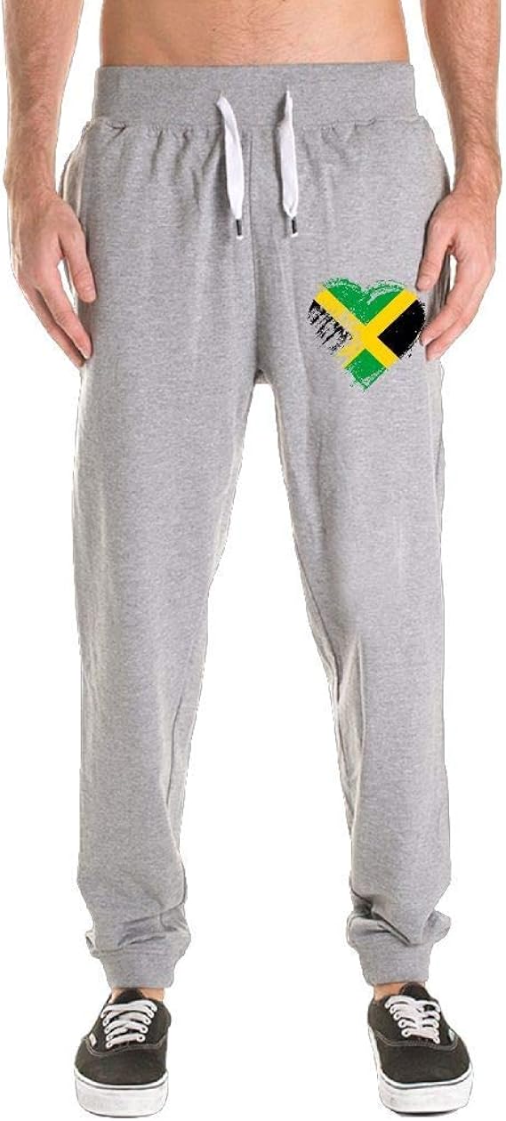 Amazon Co Jp 印刷された汚れたジャマイカハートフラグ大人メンズスウェットパンツが大好き 服 ファッション小物