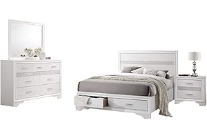 COASTER HOME FURNISHINGS Coaster Miranda Queen Bed 4-Piece Set, White
