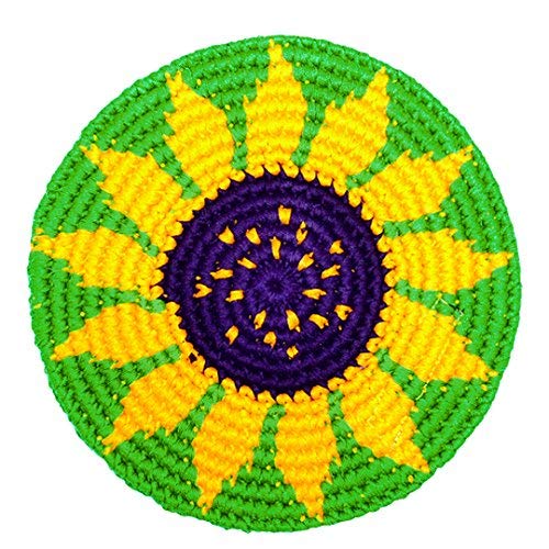 Pocket Disc Flying Disc Classic Edition - Crocheted Foldable Frisbee Toy Perfect for Both Kids and Adults - Supports Guatemalan Fair Trade - Sunflower, Sport