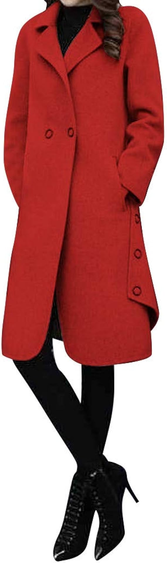 Amazon チェスターコートレディース トレンチコート ロング丈 ジャケット 通勤 アウター カジュアル 無地 プラッシュ セーター ニット 上着 防寒 暖かい 着痩せ 可愛い きれい 秋 冬 コート ジャケット 通販