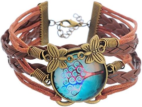 Sharefashion the Infinity Symbol Butterfly Tree Wax Wire Woven Bracelet Rope 19cm