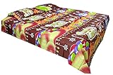 Night Glow Candy Crush Bedspread with 2 Cotton Pillow Covers (Saddle Brown)