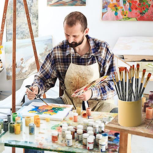 HIBOO Art Paintbrush Set-15 Different Sizes of Professionals PaintBrushes Wood Handles with Oil-Sealing Technique for Watercolor Acrylic Oil , Face and Nails Painting