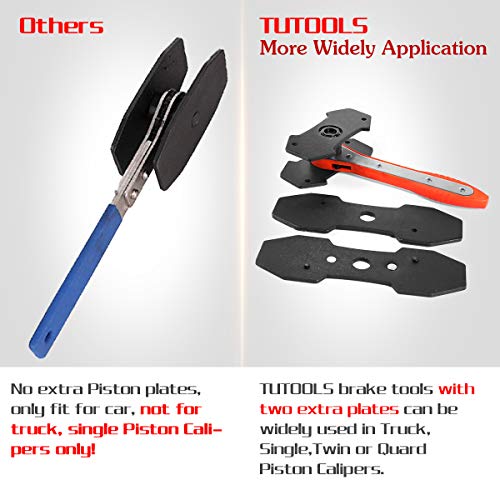 Brake caliper tool,TUTOOLS brake caliper piston,brake caliper piston press,brake caliper piston tool,brake piston tool,brake tools caliper with two extra pcs steel plates,(Orange)